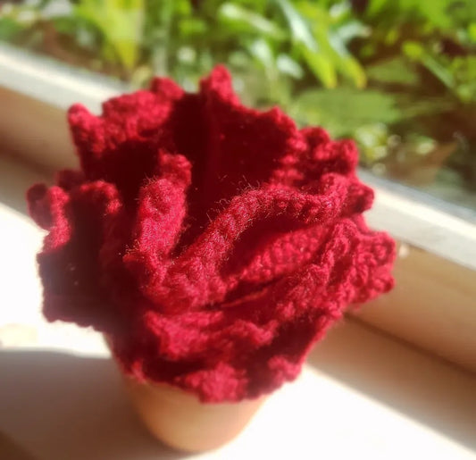 Crochet Rose Coaster Set